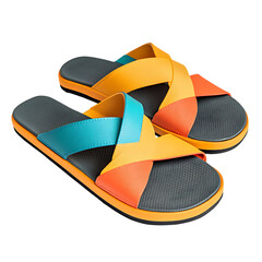 Trendy Slipon Beach Sandals with a Contemporary Aes Isolated on Transparent Background