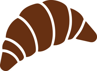 croissant silhouette vector illustration on transparent background 