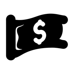 A black and white flag depicting the concept of financial success and gain