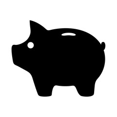 Black silhouette of a piggy bank representing savings and financial security