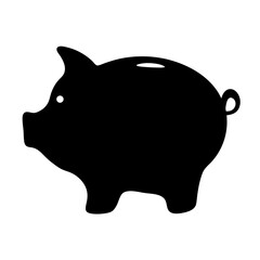 Black silhouette of a piggy bank representing savings and financial stability