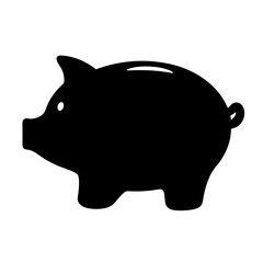 Monochrome depiction of a piggy bank for saving and financial growth