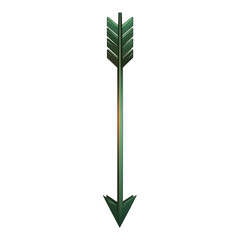 Modern Arrow with a Sleek Gradient in Forest Green Isolated on Transparent Background