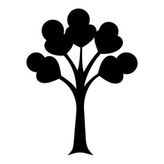 Silhouette of a lush tree with round leaves, perfect for branding