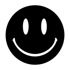A classic smiling face emoji, minimalist design, positive sentiment, digital icon