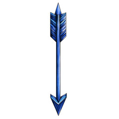 Contemporary Arrow with a Layered Design in Royal Blue Isolated on Transparent Background