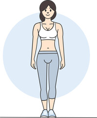 Woman on a diet with a toned and healthy body