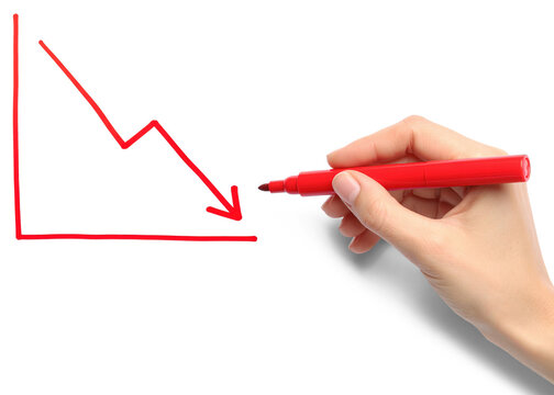 hand drawing downward graph