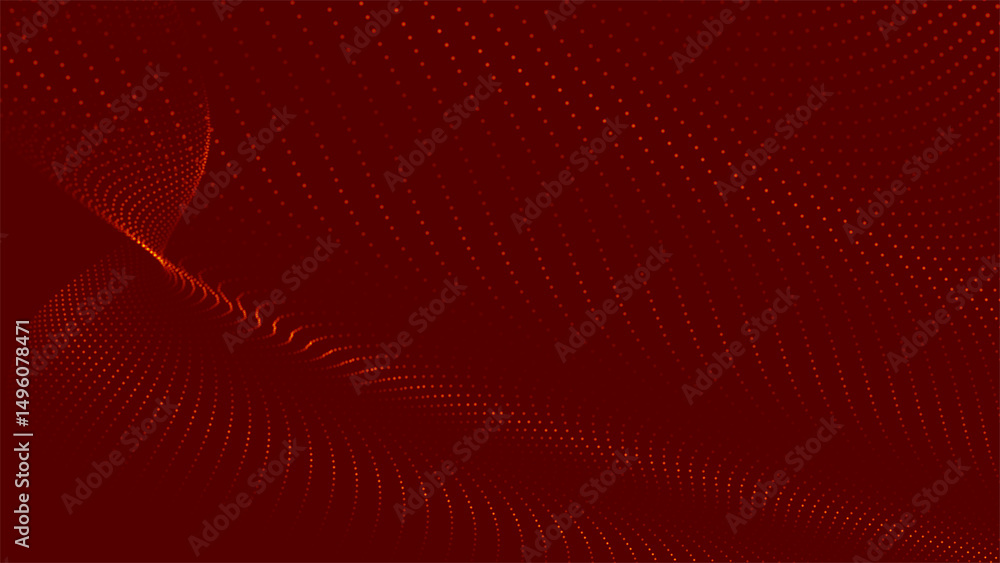 Poster futuristic dot wave. abstract digital particle wave. technology background. colored musical wave. da