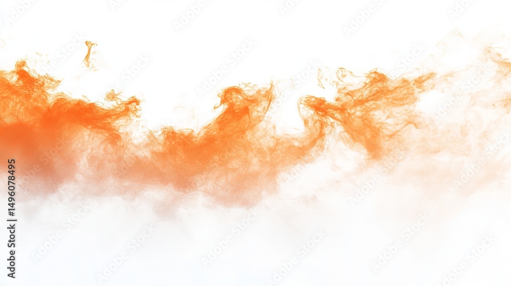 Poster abstract orange smoke design element white background fluid dynamic texture artistic swirl pattern e