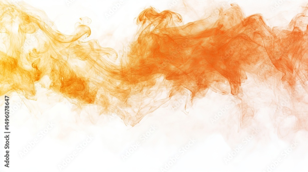 Poster abstract orange smoke swirls design element background texture white modern artistic digital illustr