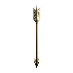 Sleek Arrow with a Reflective Finish in Metallic Go Isolated on Transparent Background