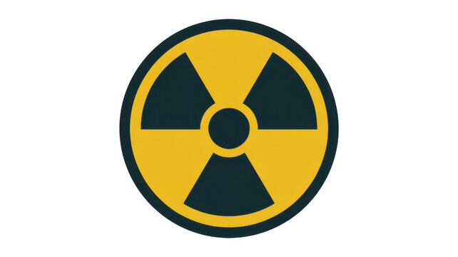 Radiation symbol icon yellow and black isolated on transparent background