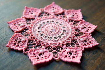 Obraz premium Intricate floral lace doily, delicate threads , embroidery, white