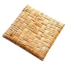 Minimalist Natural Straw Mat with an Elegant Woven Isolated on Transparent Background