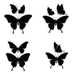 set of Butterfly silhouette butterfly silhouette icon vector illustration