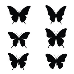 set of Butterfly silhouette butterfly silhouette icon vector illustration