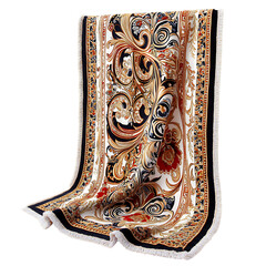 Luxurious Beach Towel with Large Ornate Filigree Design Isolated on Transparent Background