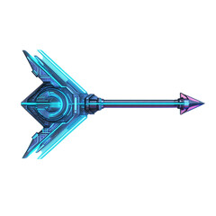 Futuristic Arrow with Digital Precision in Electric Isolated on Transparent Background