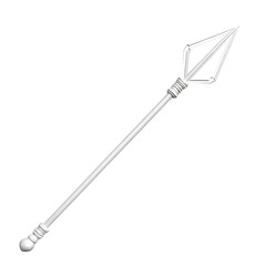 Sleek Arrow with Modern Accents in Pearlescent White Isolated on Transparent Background