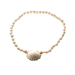 Elegant Anklet with Tiny Shimmering Beads Isolated on Transparent Background
