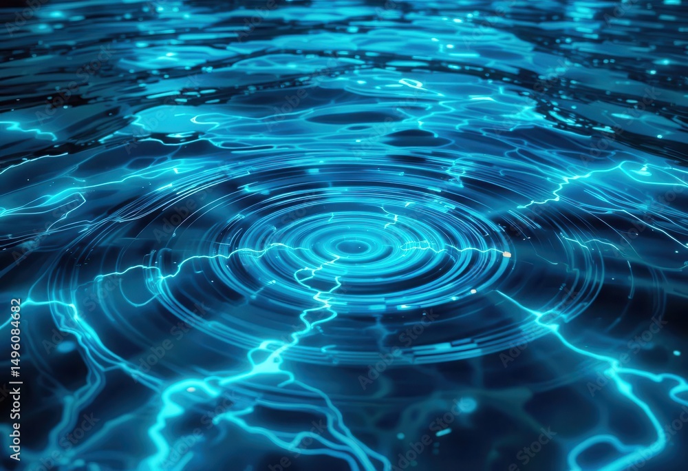 Aufkleber light reflections create captivating patterns on water surface at night
