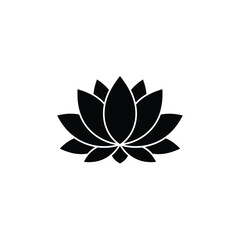 Elegant black lotus flower simple design