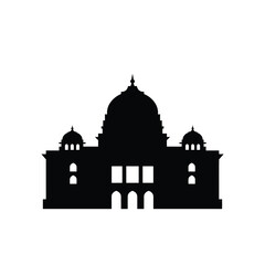 Majestic palace silhouette architectural landmark