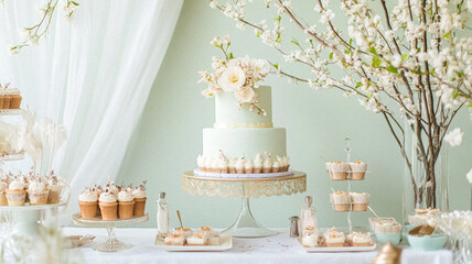 Cottage wedding decoration in the countryside, floral decor and event celebration, flowers, wedding aisle, wedding cake and tablescape, English country style idea