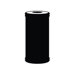 Black silhouette of a cylindrical container
