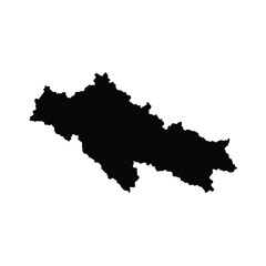 Black silhouette map of the italian region of umbria