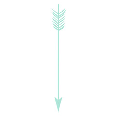 Minimalistic Arrow with Elegant Outlines in Pastel Isolated on Transparent Background