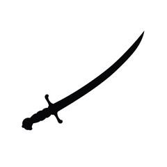 Black silhouette of a curved saber sword