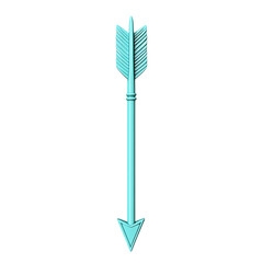 Minimal Arrow with Subtle Detailing in Soft Turquoise Isolated on Transparent Background