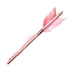 Artistic Arrow with Freeform Strokes in Blush Pink Isolated on Transparent Background