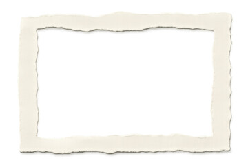 Obraz premium Ragged paper edge forming blank rectangular frame against transparent backdrop, revealing design potential