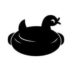 Pool Floatie Black Vector Silhouette Art