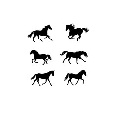 Fototapeta premium Dynamic Horse Silhouette Vector Pack - 5 Action Poses for Cricut Projects