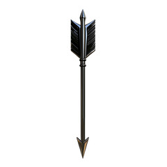 Sleek Arrow with Contemporary Polished Finish Isolated on Transparent Background