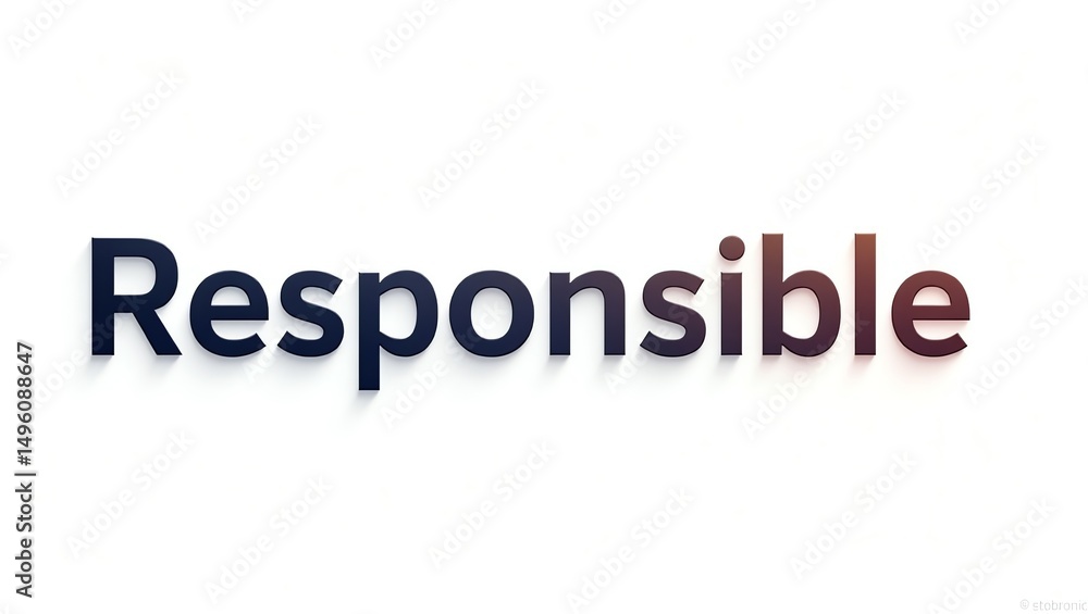 Poster concept of responsible behavior highlighted by bold typography in minimal style