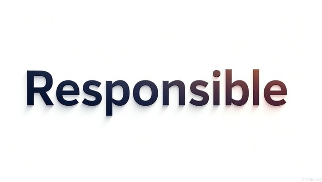 Concept of responsible behavior highlighted by bold typography in minimal style