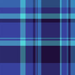 Linear pattern tartan vector, brazil plaid seamless texture. Fashionable fabric textile background check in blue and cyan colors.