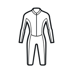 Wetsuit Outline Line Art Vector Drawing