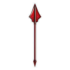 Bold Arrow with a Prominent Profile in Ruby Red Col Isolated on Transparent Background