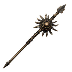 A Bronze Sword with a Golden Sun Isolated on Transparent Background