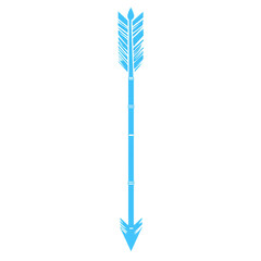 Sleek Arrow with a Streamlined Silhouette in Cool Blue Isolated on Transparent Background
