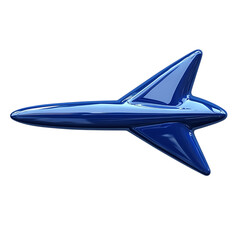 Bold Arrow with a Dynamic Sculpted Shape in Rich Sa Isolated on Transparent Background