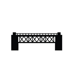 Simple black silhouette of a railroad bridge