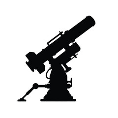 Fototapeta premium Military anti-aircraft missile launcher silhouette