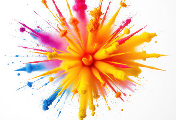colorful splashes on white
